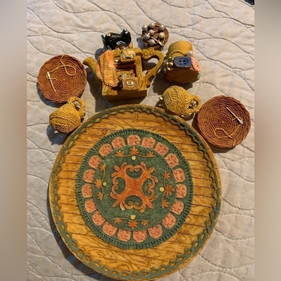 EUC vintage Enesco Mary Rhyner collectible miniature tea sets! 7 sets 40 PIECES! - Picture 13 of 16